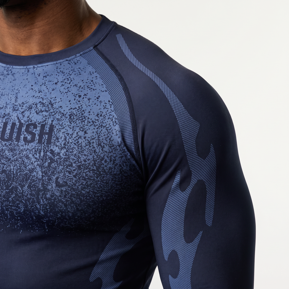 TRIBAL COMPRESSION NAVY LONG SLEEVE T SHIRT - 3