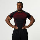 TRIBAL COMPRESSION BLACK AND RED SHORT SLEEVE T SHIRT