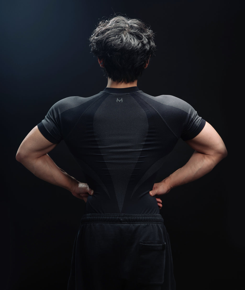 Slate Compression Tee  Short Slevees ( Black )