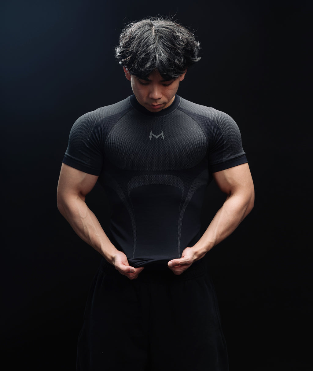 Slate Compression Tee  Short Slevees ( Black )