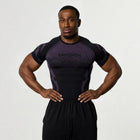 TRIBAL COMPRESSION PURPLE SHORT SLEEVE T SHIRT - 1