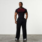TRIBAL COMPRESSION BLACK AND RED SHORT SLEEVE T SHIRT