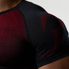 TRIBAL COMPRESSION BLACK AND RED SHORT SLEEVE T SHIRT