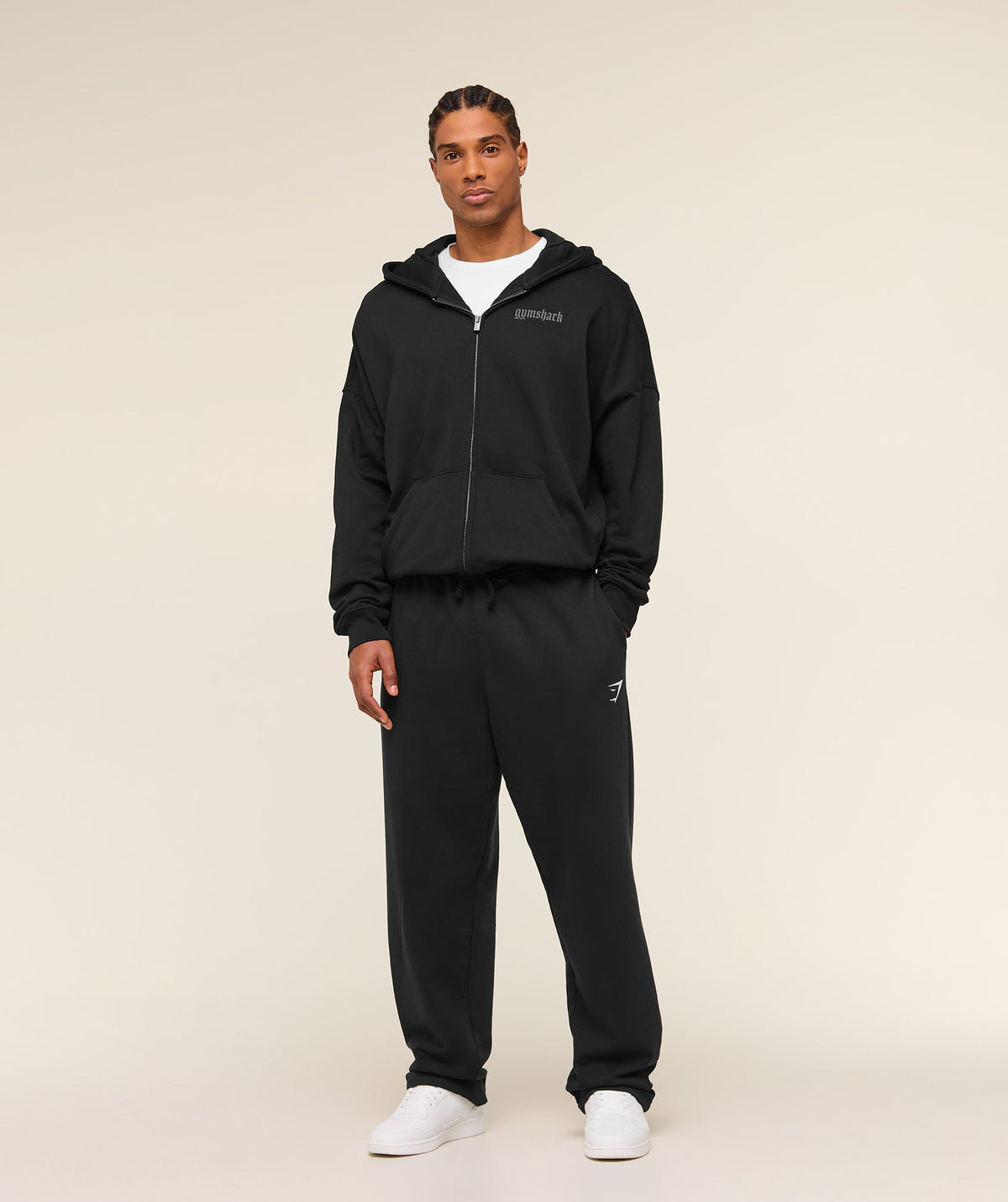 Gymshark Crest Straight Leg Joggers Black