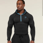 Onyx 5.0 Seamless 1/4 Zip Hoodie Black/Onyx Grey Logo Men's